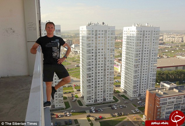 حرکات آکروباتیک یک مرد روسی با دختر ۶ ماه اش+تصاویر
