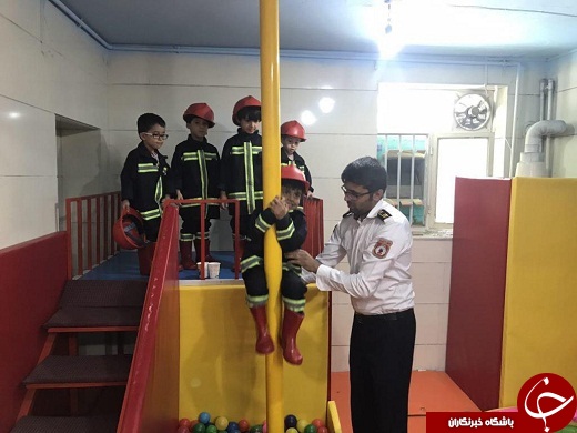 آموزش نونهالان سه مهدکودک در مدرسه همیار آتش نشان اراک + تصاویر