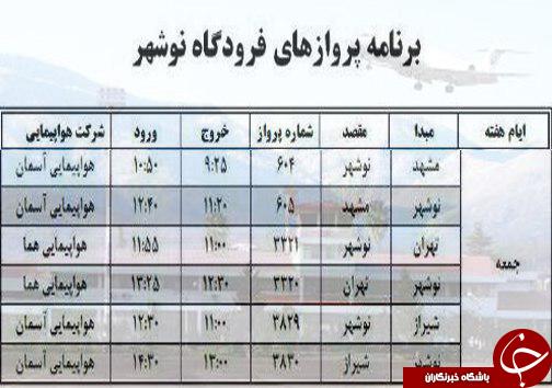 پرواز&zwnj;های جمعه &nbsp;۲۰ مرداد از فرودگاه&zwnj;های مازندران