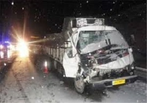 کشته شدن راننده بر اثر واژگونی کامیون خاور