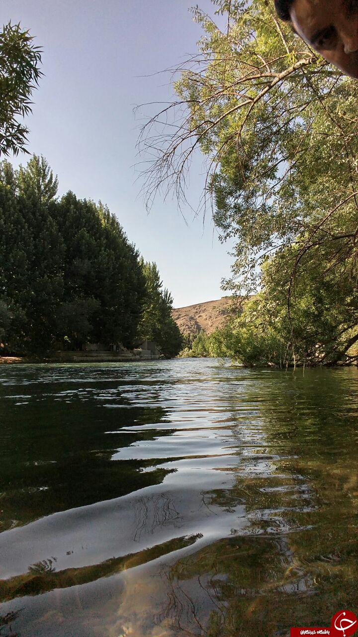 رودخانه زاینده رود سامان از زاویه تصویر