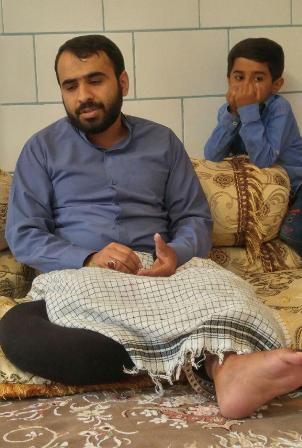 &zwj; عیادت امام جمعه و مسئولین کهنوج از جانباز مدافع حرم