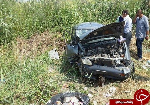 یک مصدوم در واژگونی پراید + تصاویر