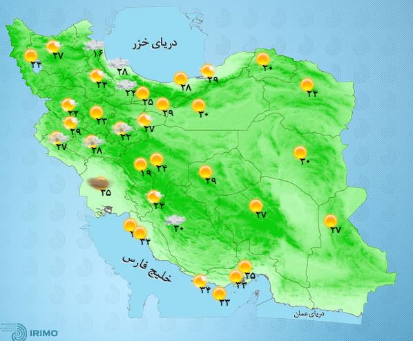 آب و هوای 22 مرداد ماه/ رشد ابر و وزش باد در برخی مناطق کشور