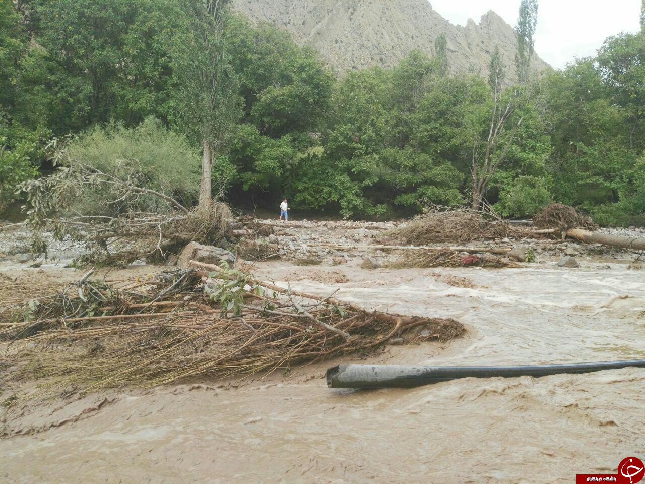 خسارت بر جای مانده سیل در دوآبی + تصاویر