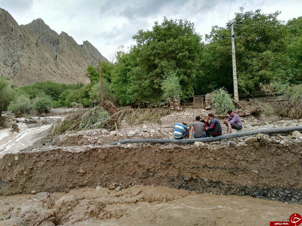 خسارت بر جای مانده سیل در دوآبی + تصاویر
