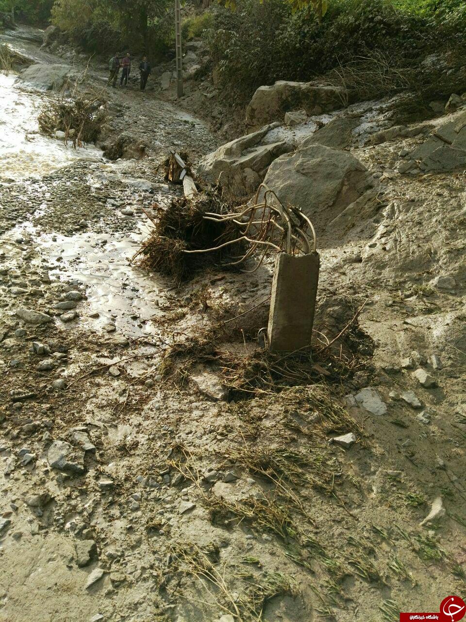 خسارت بر جای مانده سیل در دوآبی + تصاویر