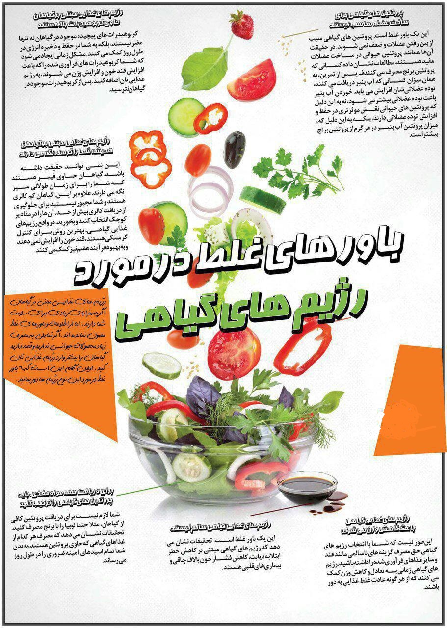 باورهای غلط درباره رژیم های گیاهی+اینفوگرافیک