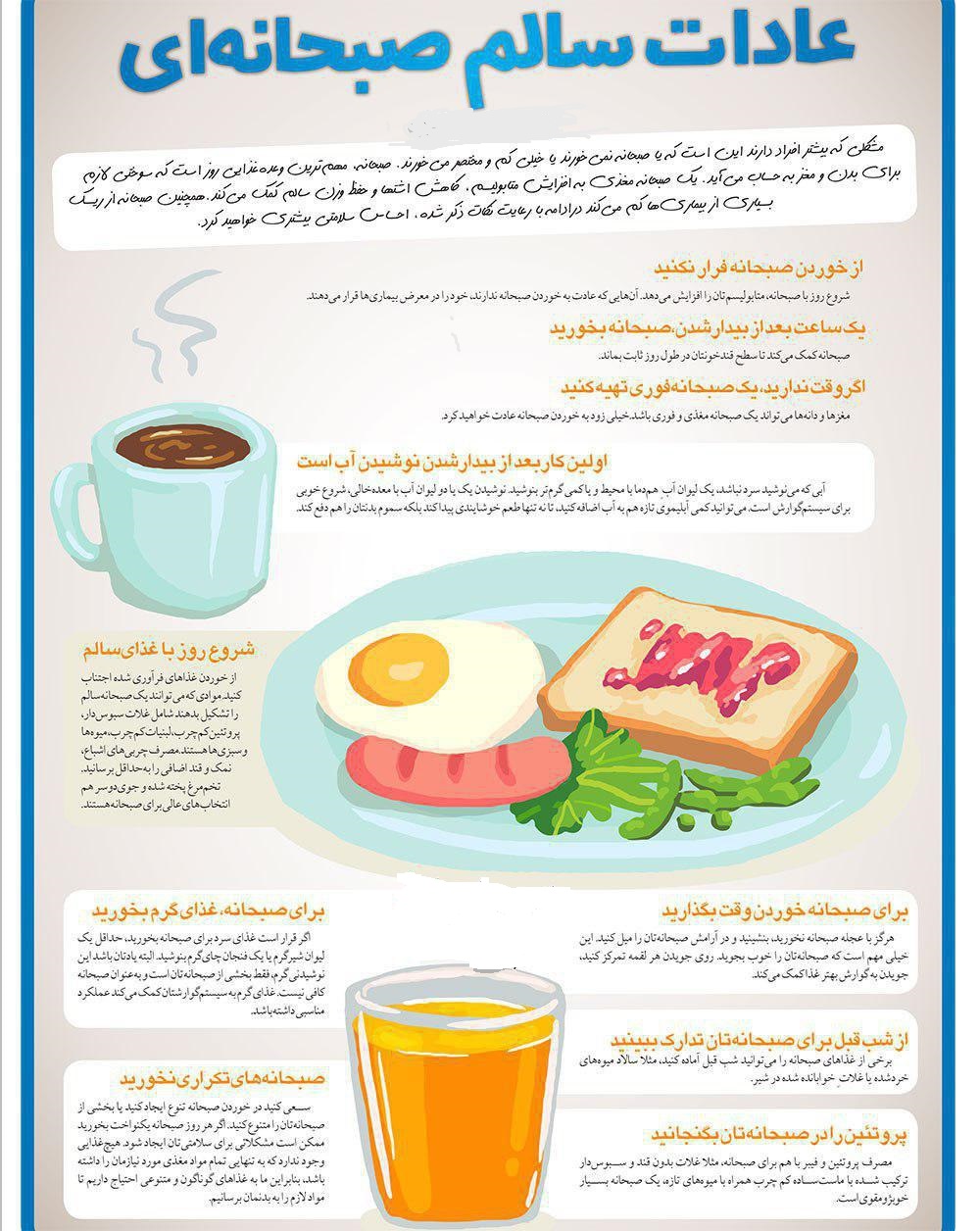 عادت سالم صبحانه ای+اینفوگرافیک