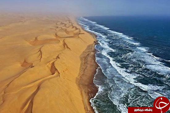 مرز تماشایی اقیانوس با کویر در صحرای نامیب+عکس