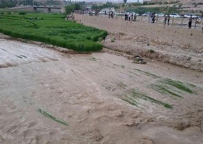 خسارت سیل به باغات منطقه امام زاده عبدالله باغملک