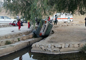 ۵ مصدوم در واژگونی پراید