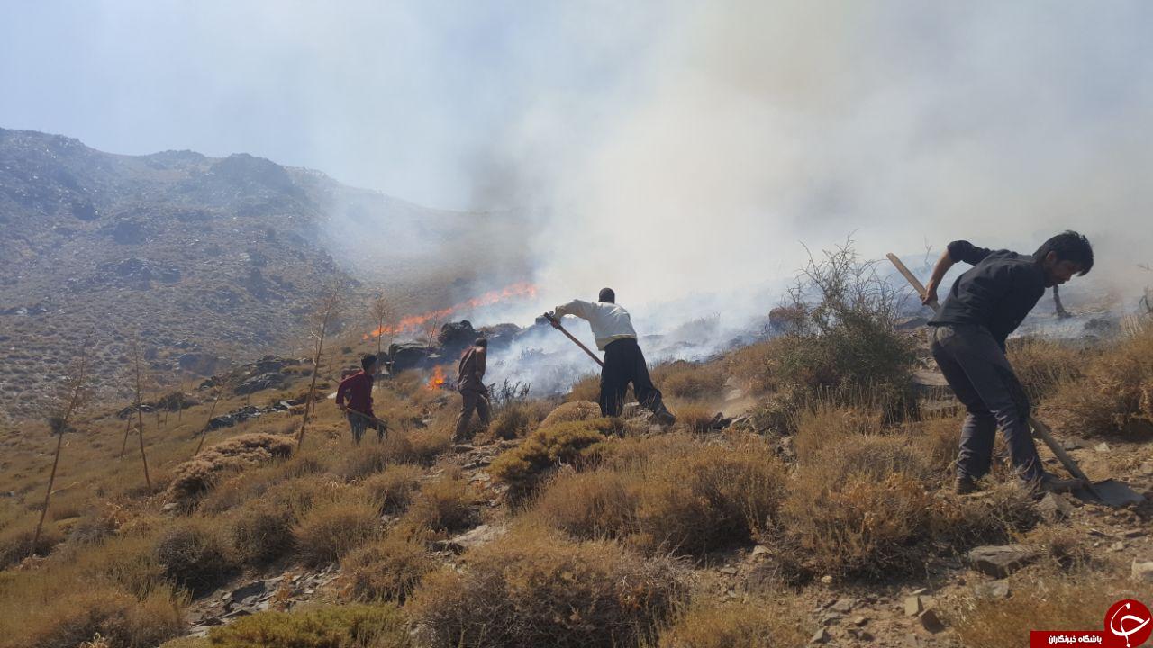 آتش&zwnj;سوزی مراتع روستای &laquo;گروه&raquo; + تصاویر
