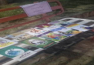 کتابخانه سیار در بوستان ابتکار جوان بیرجندی