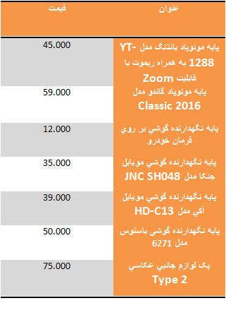 قیمت پایه نگهدارنده گوشی