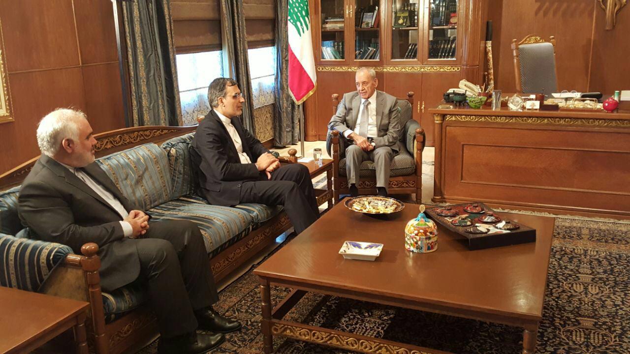 جابری انصاری با رئیس پارلمان لبنان دیدار کرد
