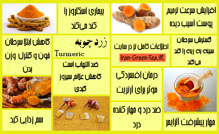 خواص زردچوبه + اینفوگرافیک