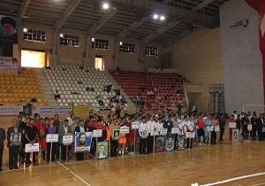 مراسم افتتاحیه مسابقات فوتسال کارمندان شهرستان یزد جام شهدای هفته دولت