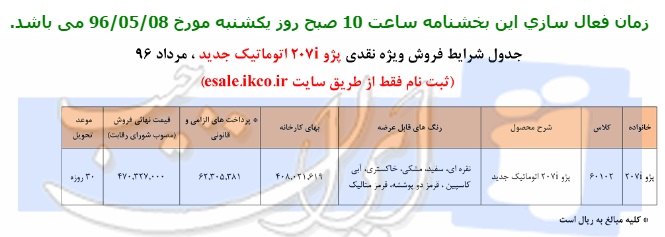 سایت فروش اینترنتی ایران خودرو از دسترس خارج شد/ فروش نقدی &nbsp;پژو 207 در هاله ای از ابهام