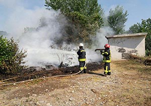 آتش سوزی در کنار بیمارستان گیل