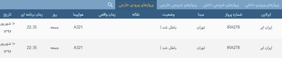 پرواز&zwnj;های جمعه فرودگاه بین المللی شهید باکری ارومیه
