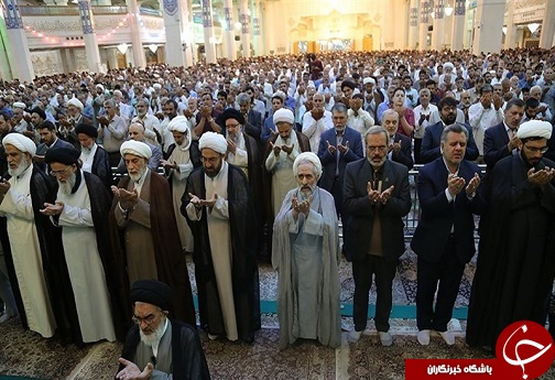برگزاری نماز عید قربان در حرم بانوی کرامت+تصاویر