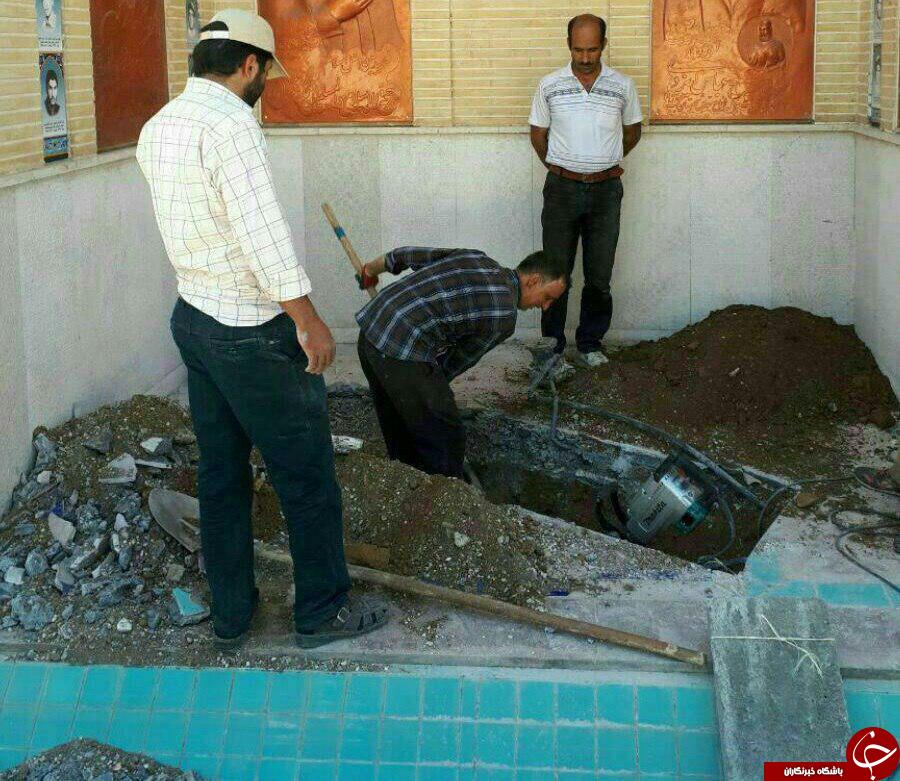 آرامگاه عشق، آرام آرام پا می&zwnj;گیرد/ آماده سازی مزار شهید حججی + عکس