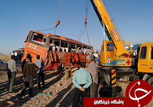 علت وقوع حادثه واژگونی اتوبوس اعلام شد