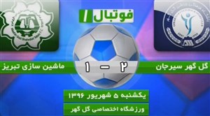 لیگ یک/ برد گل‌گهر سیرجان برابر ماشین سازی تبریز + فیلم