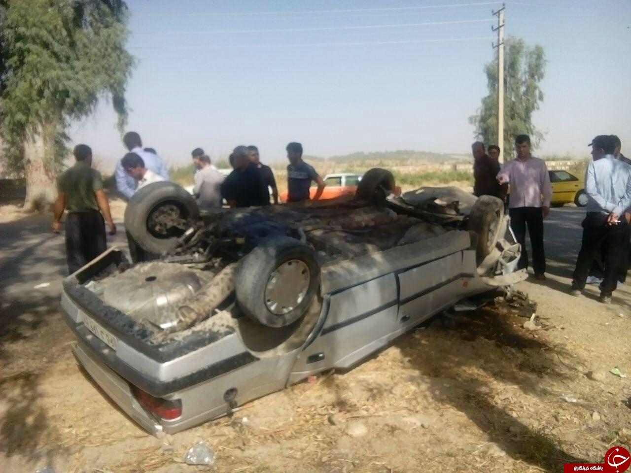 مصدوم شدن 5 نفر در اثر واژگونی پژو در بهبهان