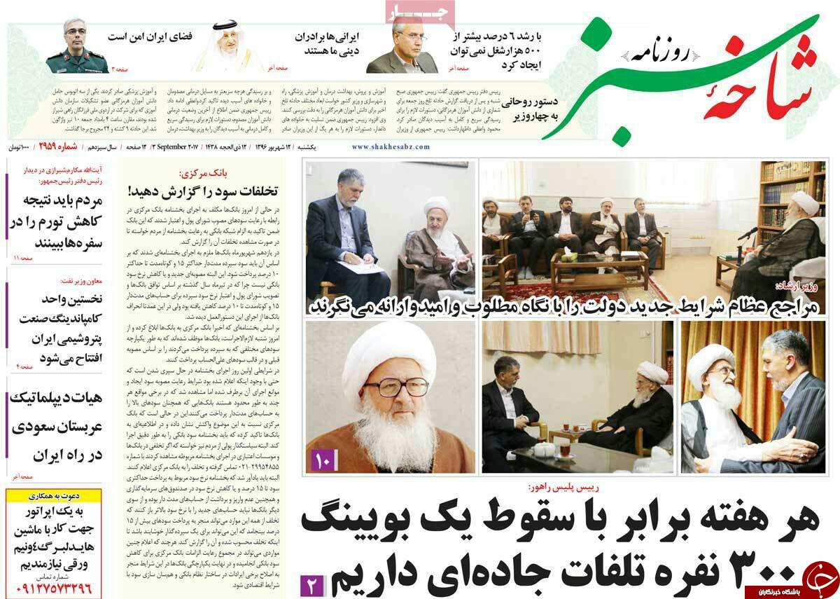 نیم صفحه نخست روزنامه های قم؛