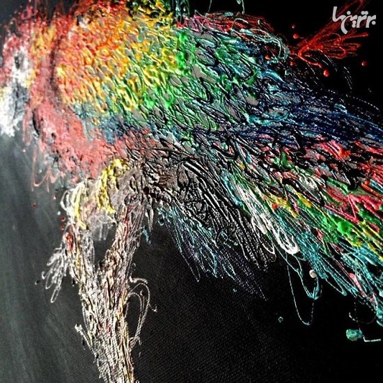 پرستاری که بااستفاده از سرنگ نقاشی می کند+تصاویر