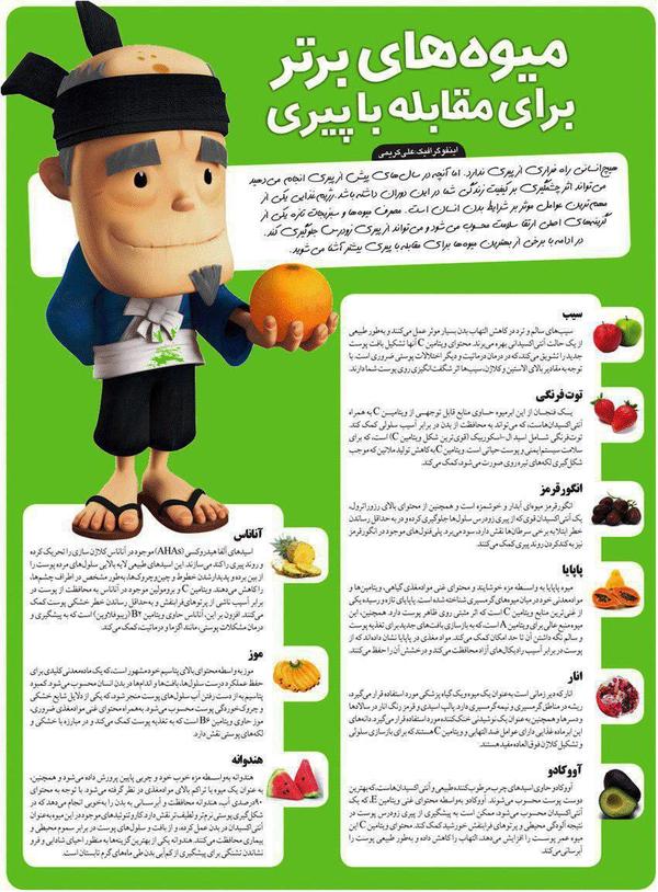 6 میوه برای شکست پیری + اینفوگرافیک