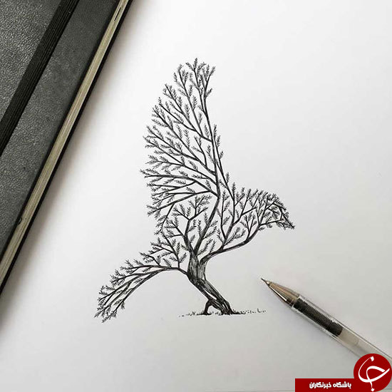 ترسیم ترکیبی حیوانات با جهان طبیعت+تصاویر