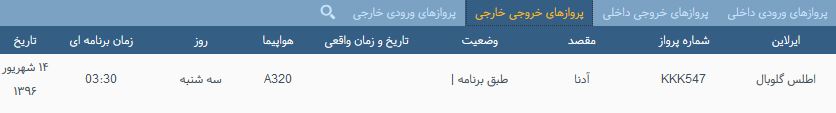 پرواز&zwnj;های سه شنبه فرودگاه بین المللی شهید باکری ارومیه