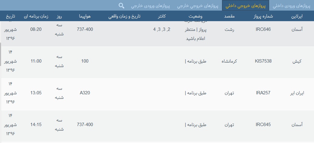پرواز&zwnj;های 14 شهریور از فرودگاه&zwnj; بندرعباس