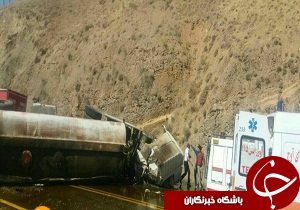 واژگونی تریلر حامل روغن نباتی در آوج