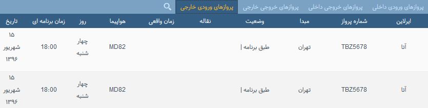 پرواز&zwnj;های چهارشنبه فرودگاه بین المللی شهید باکری ارومیه