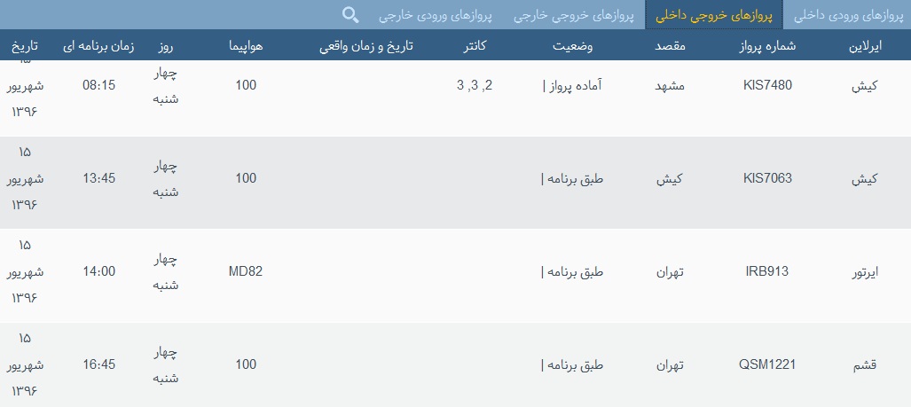 پرواز&zwnj;های 15شهریور از فرودگاه&zwnj; بندرعباس