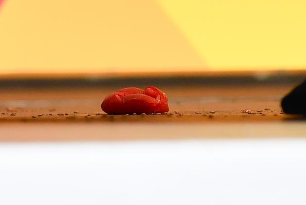 پرتاب گوجه&zwnj;فرنگی به سمت آنگلا مرکل