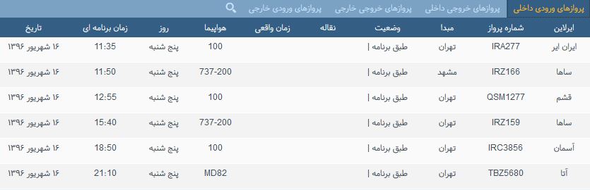 پرواز&zwnj;های پنج شنبه فرودگاه بین المللی شهید باکری ارومیه