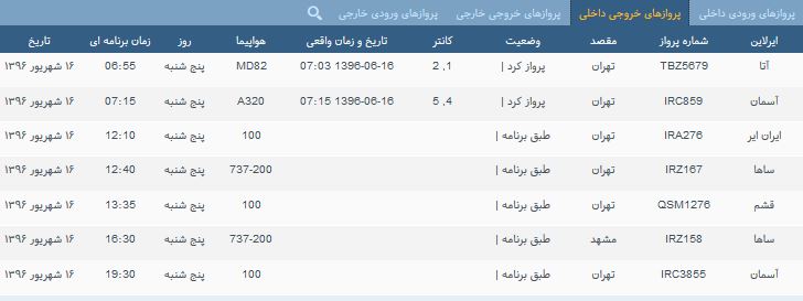 پرواز&zwnj;های پنج شنبه فرودگاه بین المللی شهید باکری ارومیه