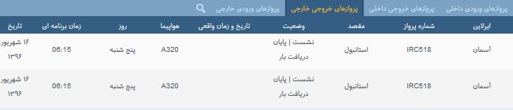 پرواز&zwnj;های پنج شنبه فرودگاه بین المللی شهید باکری ارومیه