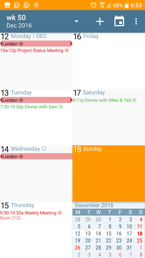 دانلود aCalendar+ Calendar & Tasks 1.16.5 - تقویم حرفه ای شمسی