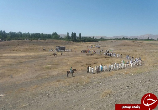بازسازی غدیرخم با حضوربیش از ۴۰۰ هنرمند وبسیجی +تصاویر