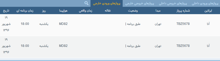پرواز&zwnj;های یک شنبه فرودگاه بین المللی شهید باکری ارومیه