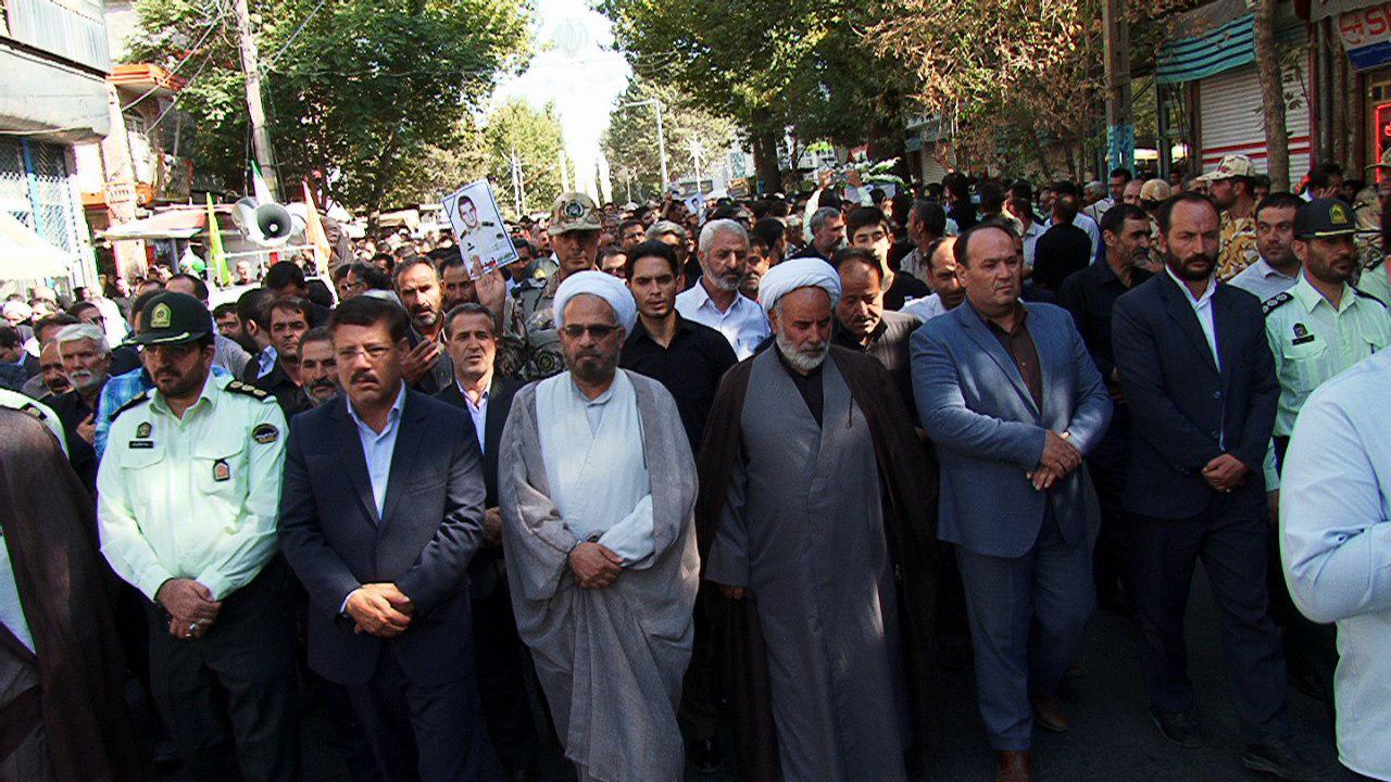 تشییع پیکر شهید نیروی انتظامی در مراغه