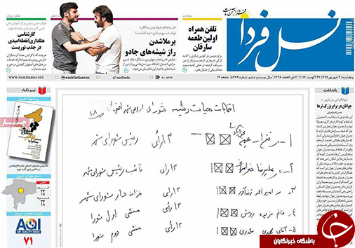 صفحه نخست روزنامه های استان&zwnj; اصفهان پنجشنبه 2 شهریور ماه