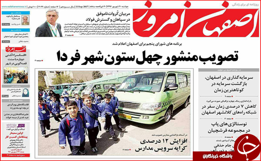نیم صفحه نخست روزنامه های استانی؛