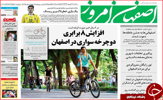 نیم صفحه نخست روزنامه های استانی؛